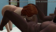 Redhead milf cheats fucks bbc in sims porn game