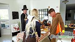 Thanksgiving Turns Into Wild Family Squirting Orgy Frenzy!