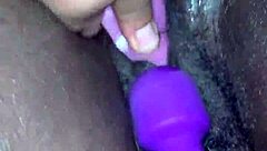 creamy ebony wife squirms in intense toy orgasm bliss