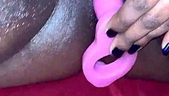 creamy ebony wife squirms in intense toy orgasm bliss