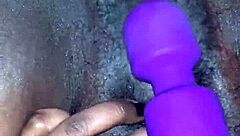 creamy ebony wife squirms in intense toy orgasm bliss