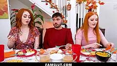 Threesome Facial Cum Drowns Perfect Tits!