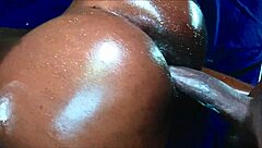 her dripping wet pussy grips his big black cock barely lasting before cumshot