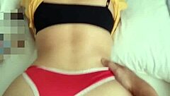 Filipina Wife Bent Over in Red Panties for Doggystyle Pounding