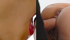 Fucking Stepsis' Tight Pussy with Monster Cock Close-Up!