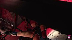 Brunette Binds Guy, Rides Dick, Strapon Fury