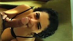 after deepthroating him sloppily my husband rams my tight latina ass while i moan loudly