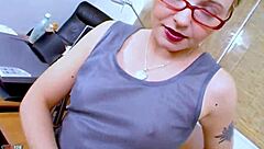 petite blonde maeva blue takes rough anal quickie at work