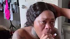 sloppy ball licking ebony blowjob starts day wet