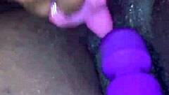 creamy ebony wife squirms in intense toy orgasm bliss