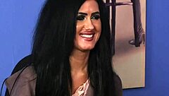 british cfnm femdom makes office sub suck cock in stockings pov