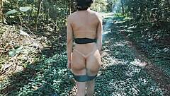 Hot teasing babe loses tight ass virginity outdoors full vid