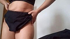 latina stepmom strips naked fingers juicy pussy before hot work fuck