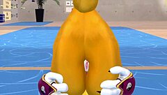 renamon stretches furry body in nsfw workout music flow