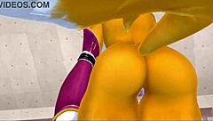 renamon stretches furry body in nsfw workout music flow