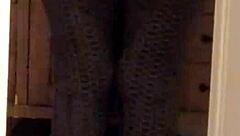 check out my wife's huge ass in tight leggings voyeur style