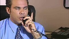 brunette secretary fucked hard in office stockings heels
