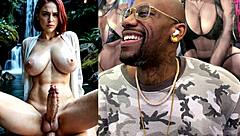 petite trans teen's tight pussy creampied by her own hard cock surprise