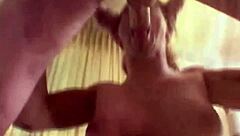 naughty jackie moore gags on cock before extreme titty fuck pounding