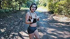 Hot teasing babe loses tight ass virginity outdoors full vid