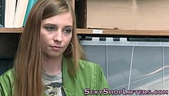 blonde teen criminal caught with small tits sucking monster cock reality style