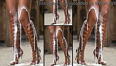 Sexy Legs In Hot Heels Dripping With Thick Cum Loads Everywhere