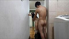 We fuck passionately nearby while distracted father-in-law chats on phone eating fruit