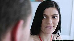 Small Tits Teen Deepthroats Huge Cock Footjob Frenzy!