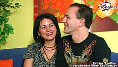 German couple tries first threesome with hot amateur wife