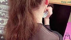 ritzy rain gags on huge toys, drooling saliva everywhere