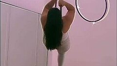 pinay stripteases in heels ripping clothes on pole
