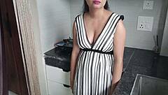 Wow! Sexy Indian Bent Over for Kitchen Doggystyle Creampie!