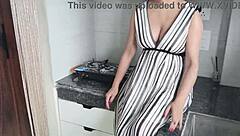 Wow! Sexy Indian Bent Over for Kitchen Doggystyle Creampie!