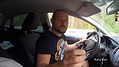 Picked Up Three Redhead 18-19yo Lesbians Fingering in Forest Outdoors