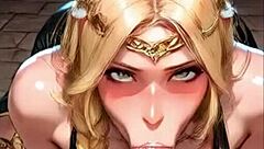 Queen Marika from Elden Ring gives epic blowjob 😍🍆 bent over doggystyle vibes!