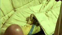 young pierced beauty swallows facial after toy play