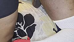 Bold Femdom Wife Assfucks Husband with Huge Ebony Strap-On Toys