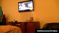 Cam cutie Its Cleo begs for CUMSHOT on her freckled face!