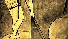 vintage scenes depict erotic bodies in antique passion