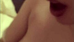 young pierced beauty swallows facial after toy play