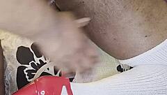 Bold Femdom Wife Assfucks Husband with Huge Ebony Strap-On Toys