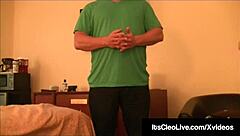 Cam cutie Its Cleo begs for CUMSHOT on her freckled face!