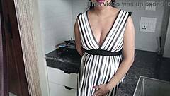 Wow! Sexy Indian Bent Over for Kitchen Doggystyle Creampie!