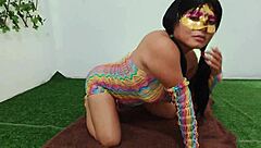 Excited newbie saritacoketa bends for big ass doggystyle pounding prepping double penetration