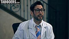 Doctor shoves fist deep inside patient's tight pussy boldly