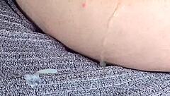 watch her swallow huge cumshots after creampie in fat ass pussy closeup