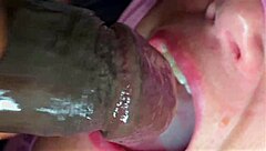 watch her swallow huge cumshots after creampie in fat ass pussy closeup