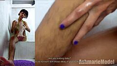 Young Latina Oils Hairy Pussy Emotionally Before Shaving