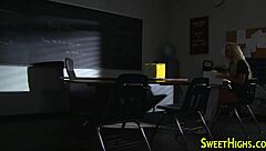 blonde coed rides hard to cumshot climax