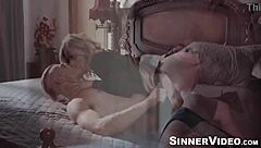 blonde mona wales rides nathan bronson's cock in deep missionary passion